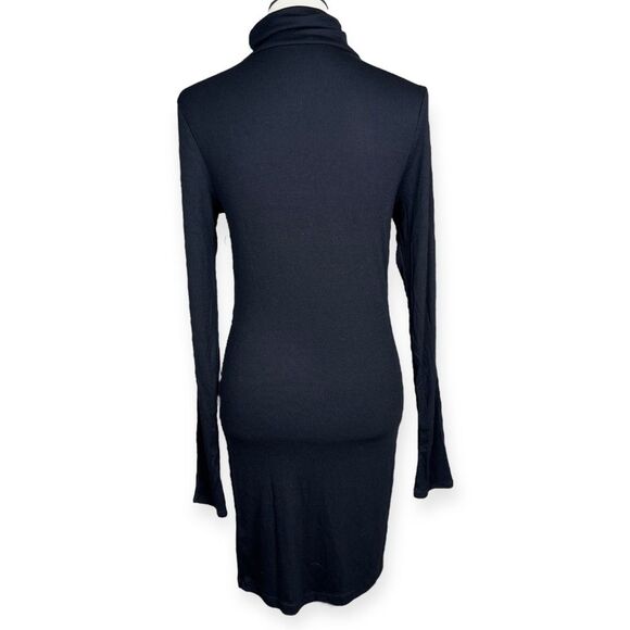 Splits59 Jackson Rib Turtleneck Dress Modal Stretch Bodycon Black Sz L NEW - Picture 4 of 10